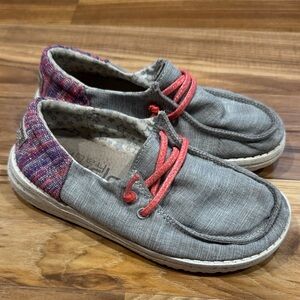 Hey Dude Kids Shoes in Gray and Pink